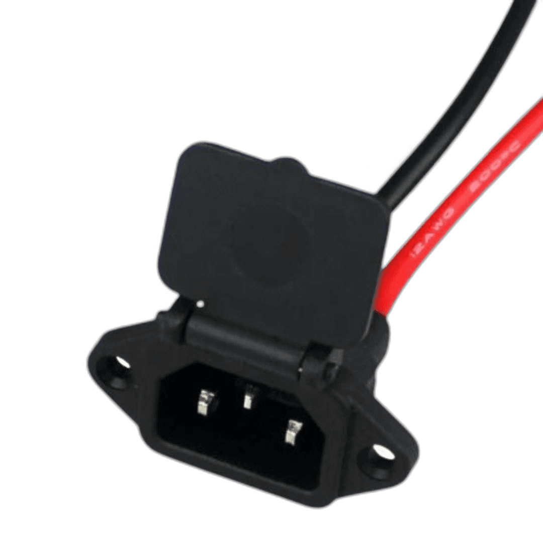 IEC MALE CONNECTOR 3-PIN WITH 12-AWG SILICONE WIRE